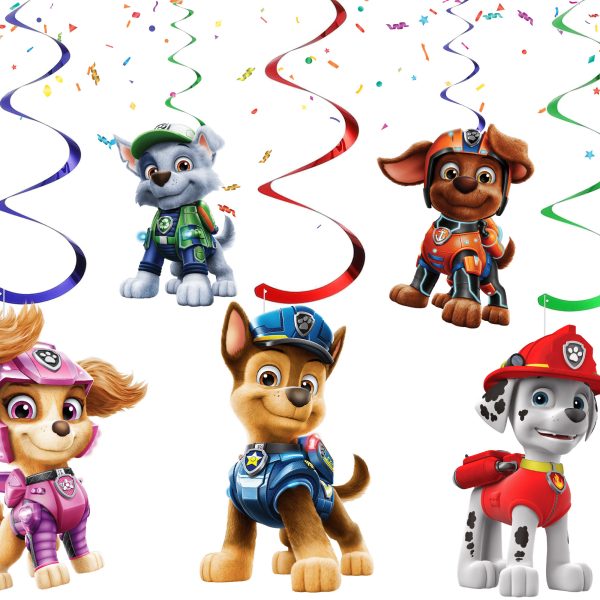 Paw Patrol Hanging Swirls, Paw Patrol Birthday Decorations, Puppy Party Ceiling Decor, Paw Patrol Party Swirls, Dog Birthday Hanging Decorations