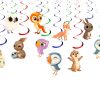 x Puffin Rock Swirls, Puffin Rock Hanging Decorations, Woodland Animal Party Swirls, Puffin Birthday Decor, Woodland Baby Shower Hanging Decorations