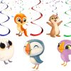 xxx Puffin Rock Swirls, Puffin Rock Hanging Decorations, Woodland Animal Party Swirls, Puffin Birthday Decor, Woodland Baby Shower Hanging Decorations