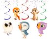 xxx Puffin Rock Swirls, Puffin Rock Hanging Decorations, Woodland Animal Party Swirls, Puffin Birthday Decor, Woodland Baby Shower Hanging Decorations