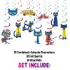 xxxxxx Pete the Cat Hanging Swirls Decorations, Pete Cat Birthday Party Swirls, Cat Birthday Hanging Decor, Cool Cat Party Decorations, Classroom Party Supplies