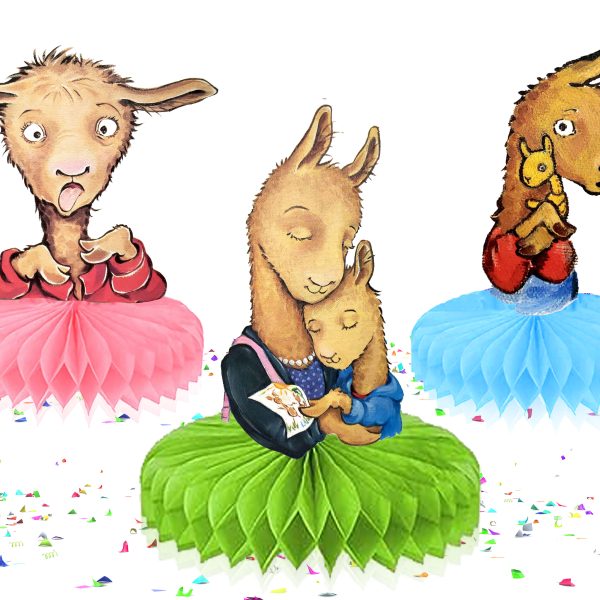 Llama Llama Honeycomb Centerpieces, Llama Birthday Table Centerpieces, Llama Llama Party Decorations.