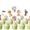 z Puffin Rock Cupcake Toppers, Puffin Rock Birthday Cupcake Picks, Woodland Animal Cupcake Toppers, Puffin Birthday Decor, Woodland Baby Shower Cupcake Decorations