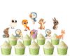 z Puffin Rock Cupcake Toppers, Puffin Rock Birthday Cupcake Picks, Woodland Animal Cupcake Toppers, Puffin Birthday Decor, Woodland Baby Shower Cupcake Decorations