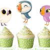 zzz Puffin Rock Cupcake Toppers, Puffin Rock Birthday Cupcake Picks, Woodland Animal Cupcake Toppers, Puffin Birthday Decor, Woodland Baby Shower Cupcake Decorations