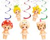 mmmmmmmmmmmmmm Sonny Angel Hanging Swirls, Sonny Angel Swirl Decorations, Sonny Angel Birthday Decorations