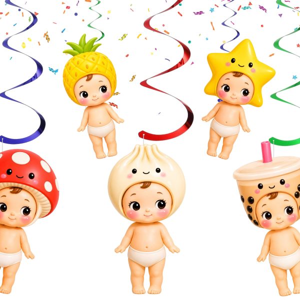 mmmmmmmmmmmmmm Sonny Angel Hanging Swirls, Sonny Angel Swirl Decorations, Sonny Angel Birthday Decorations