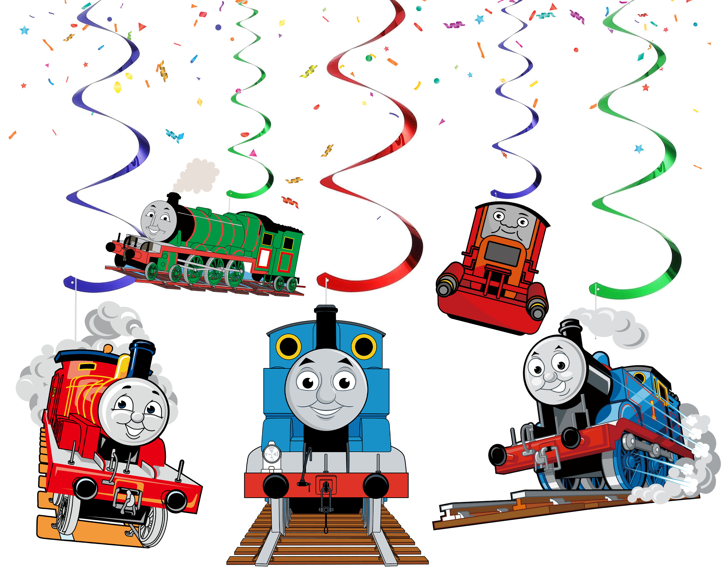 Thomas & Friends Hanging Swirl Decorations, Thomas Train Swirls