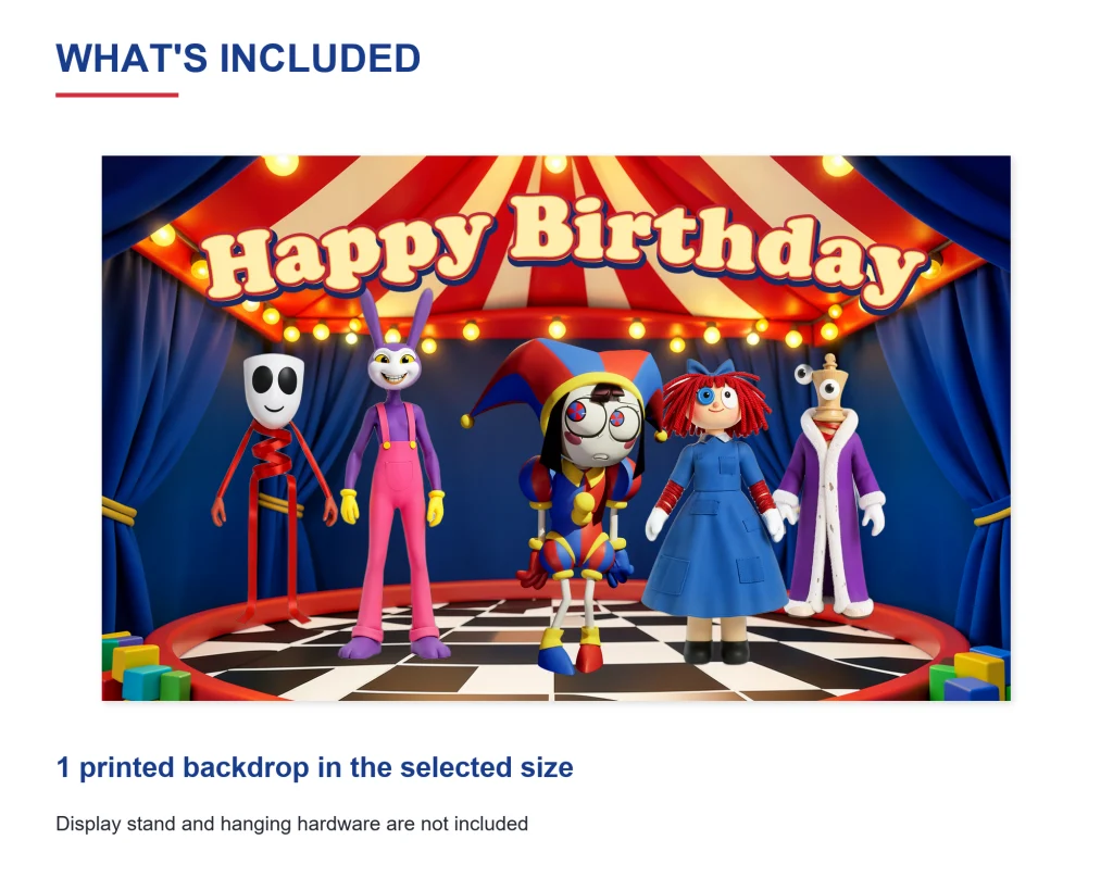 amazing-digital-circus-birthday-backdrop-photo-revision-v3-included The Amazing Digital Circus Birthday Backdrop – 5×3 ft or 7×5 ft – set contents