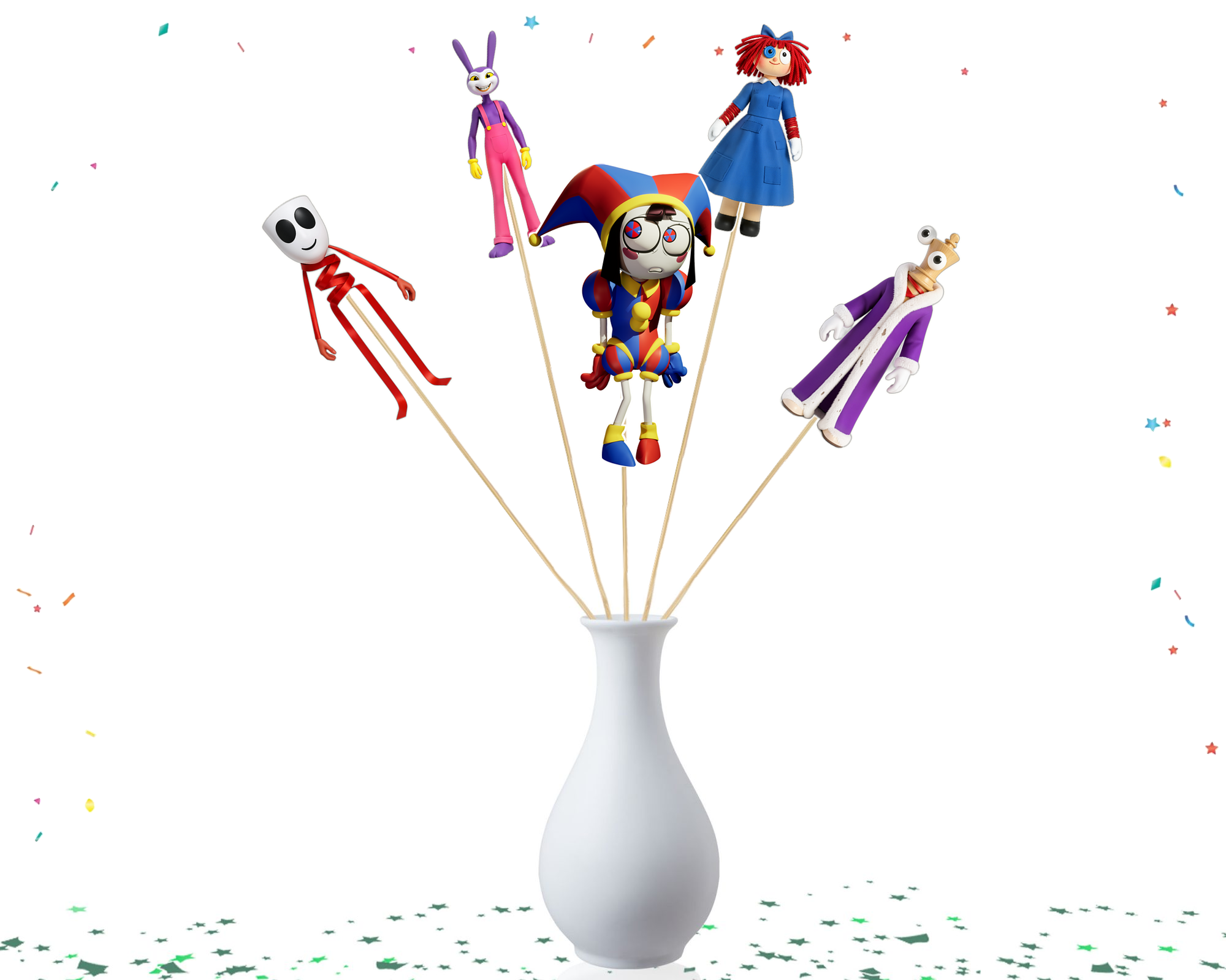 The Amazing Digital Circus Centerpiece Sticks – Set of 5 Party Picks