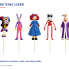 The Amazing Digital Circus Centerpiece Sticks – Set of 5 Party Picks – set contents