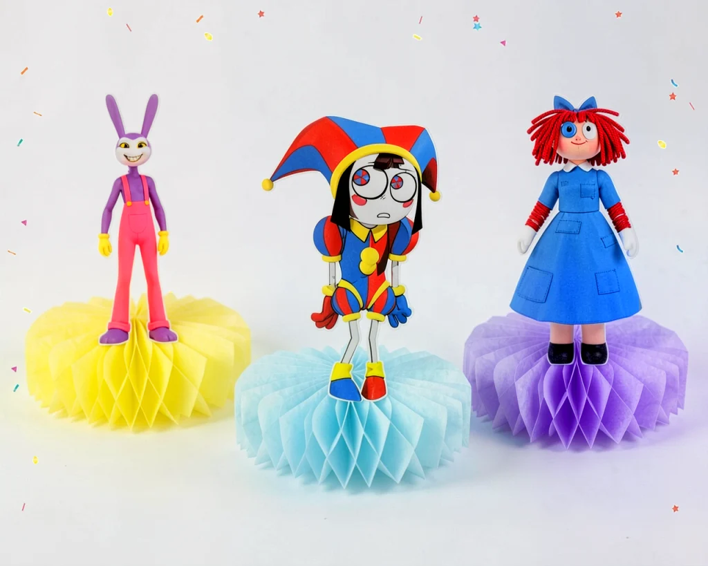 amazing-digital-circus-honeycomb-centerpieces-photo-revision-v4-main The Amazing Digital Circus Honeycomb Centerpieces – Set of 5 – product display