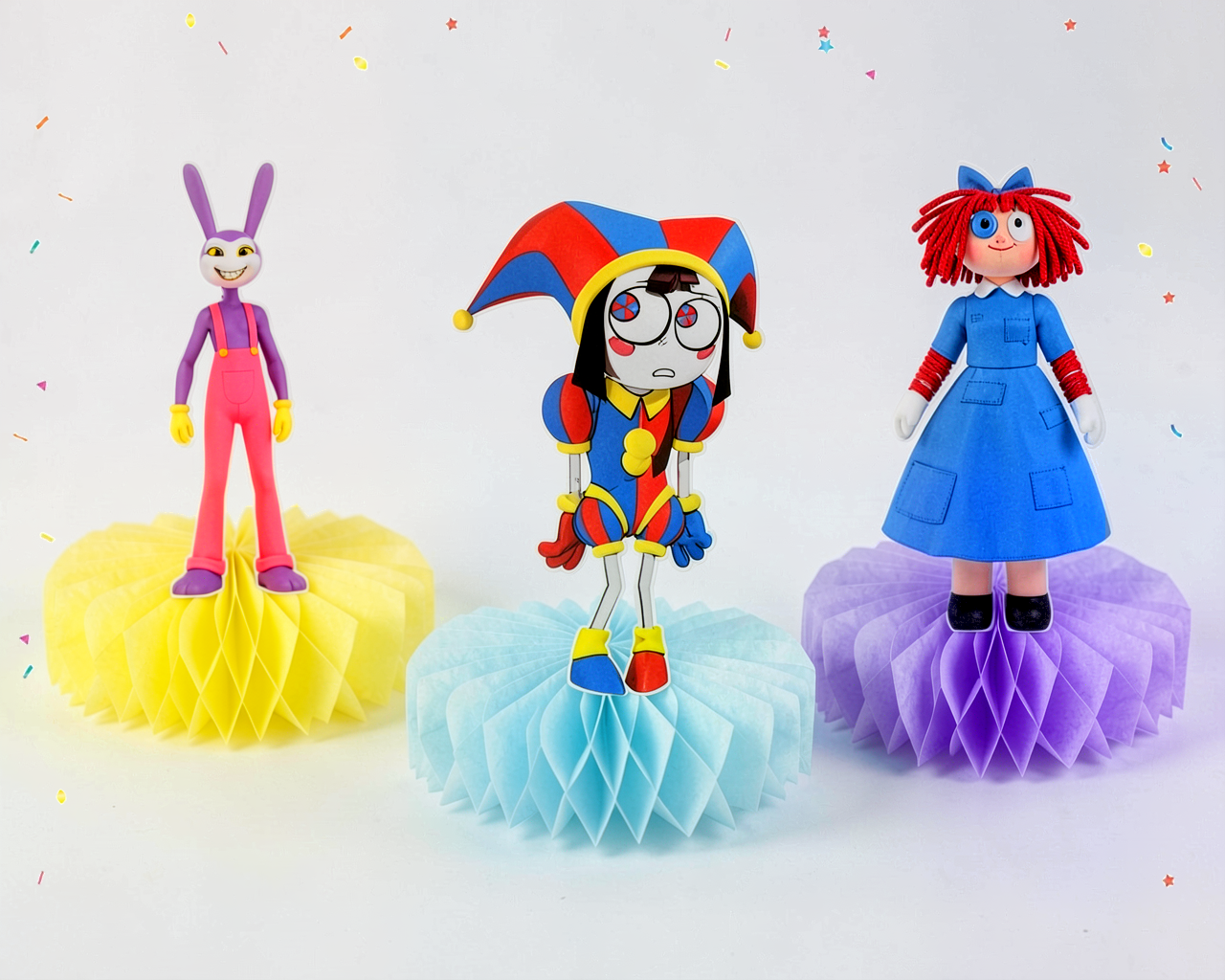 The Amazing Digital Circus Honeycomb Centerpieces – Set of 5