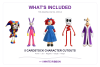 digital-circus-birthday-banner-included Digital Circus banner set includes five cardstock character cutouts and one white ribbon