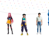 KPop Demon Hunters Birthday Banner – 5 Character Garland — five-character hanging garland with confetti